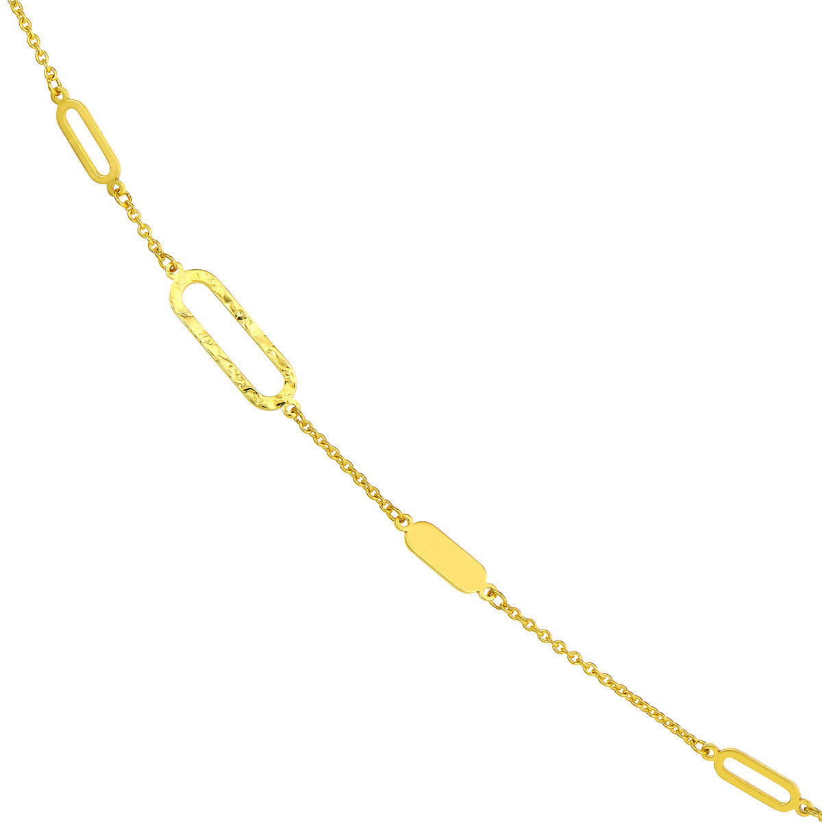 14K Gold Diamond Paperclip Necklace Long and Lovely D/C Paper Clip Necklace