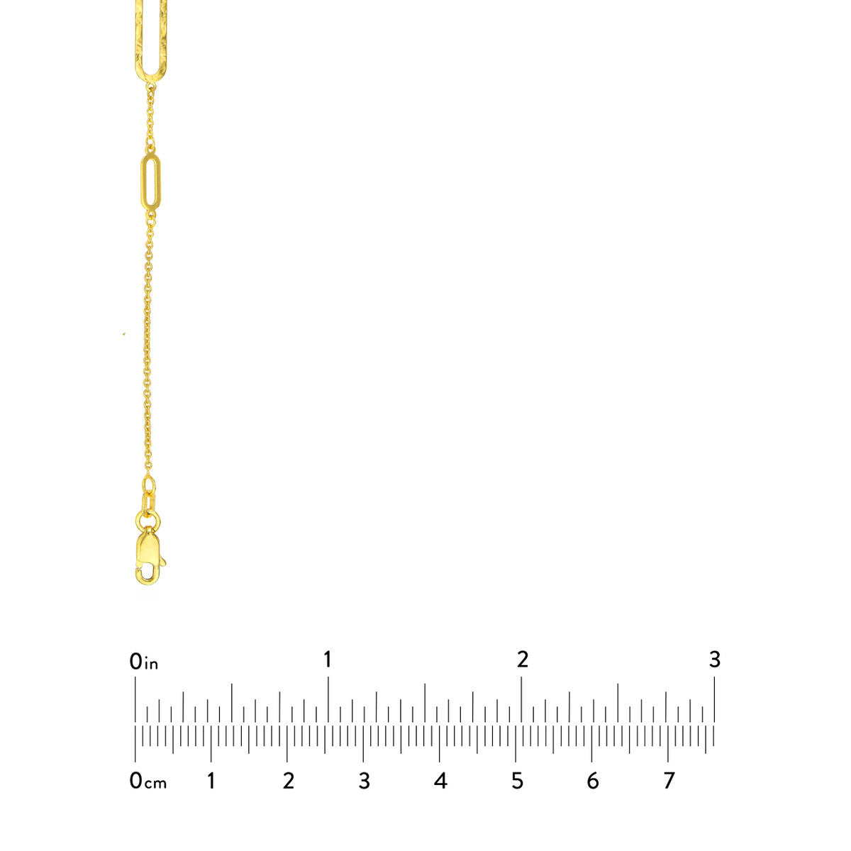 14K Gold Diamond Paperclip Necklace Long and Lovely D/C Paper Clip Necklace