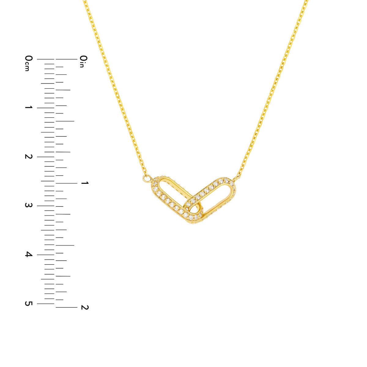 14K Gold Diamond Paperclip Link Adjustable Necklace Diamond Paper Clip Links Nec