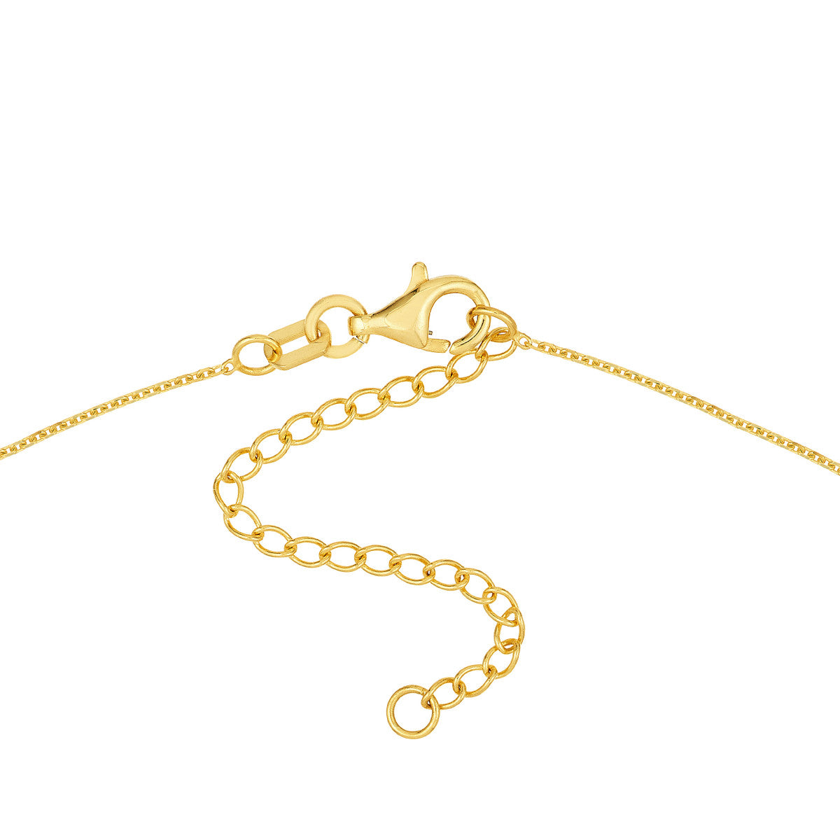 14K Gold Diamond Link Necklace Linked Circle Ring Necklace