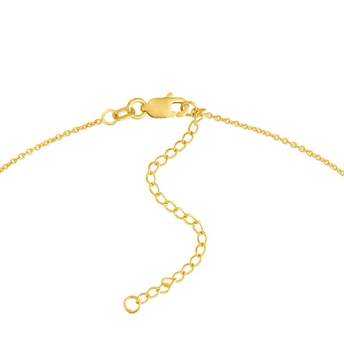 14K Gold Link Oval Pendant Necklace Double Oval Link Pendant Necklace