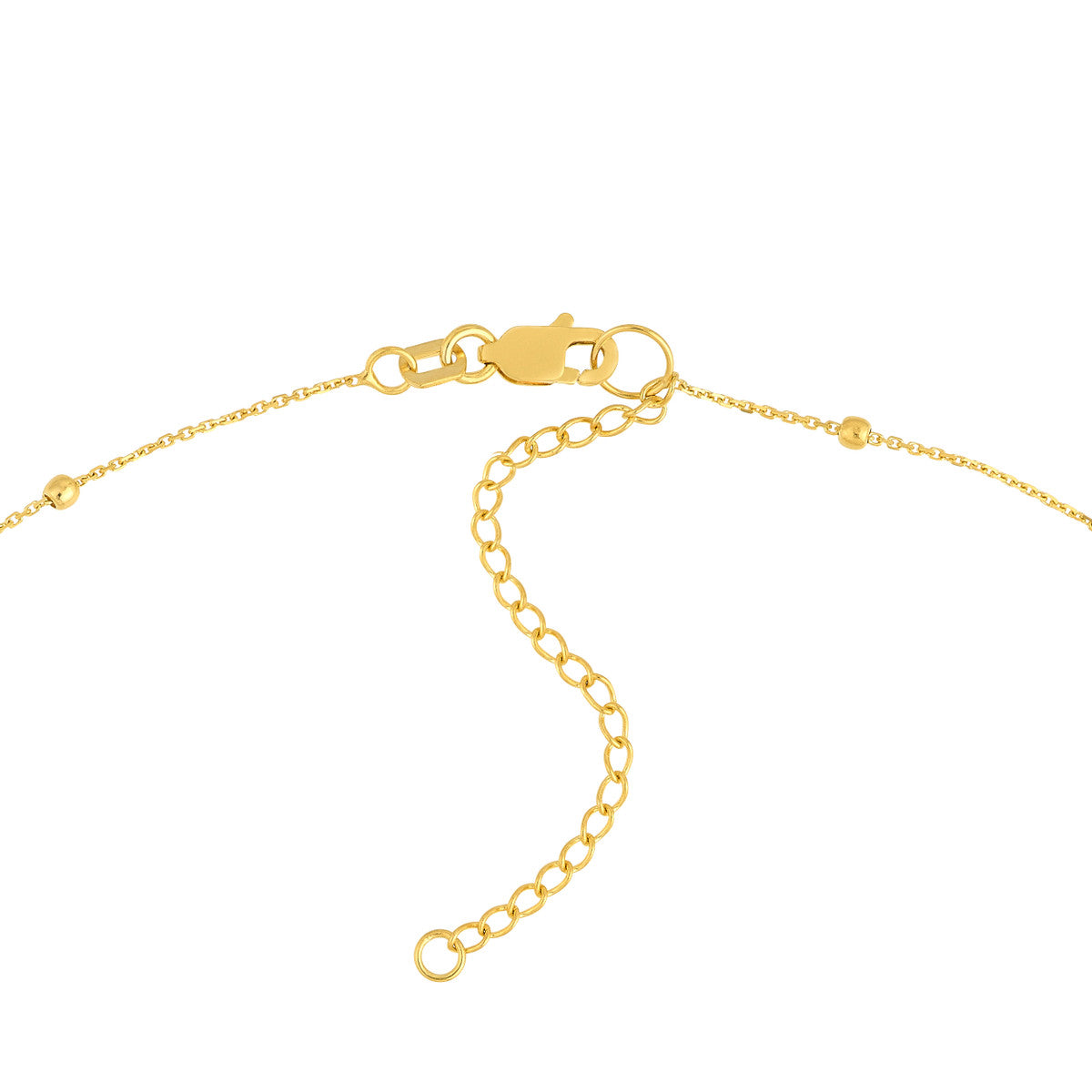 14K Gold Pendant Necklace Love Knot Pendant Station Necklace
