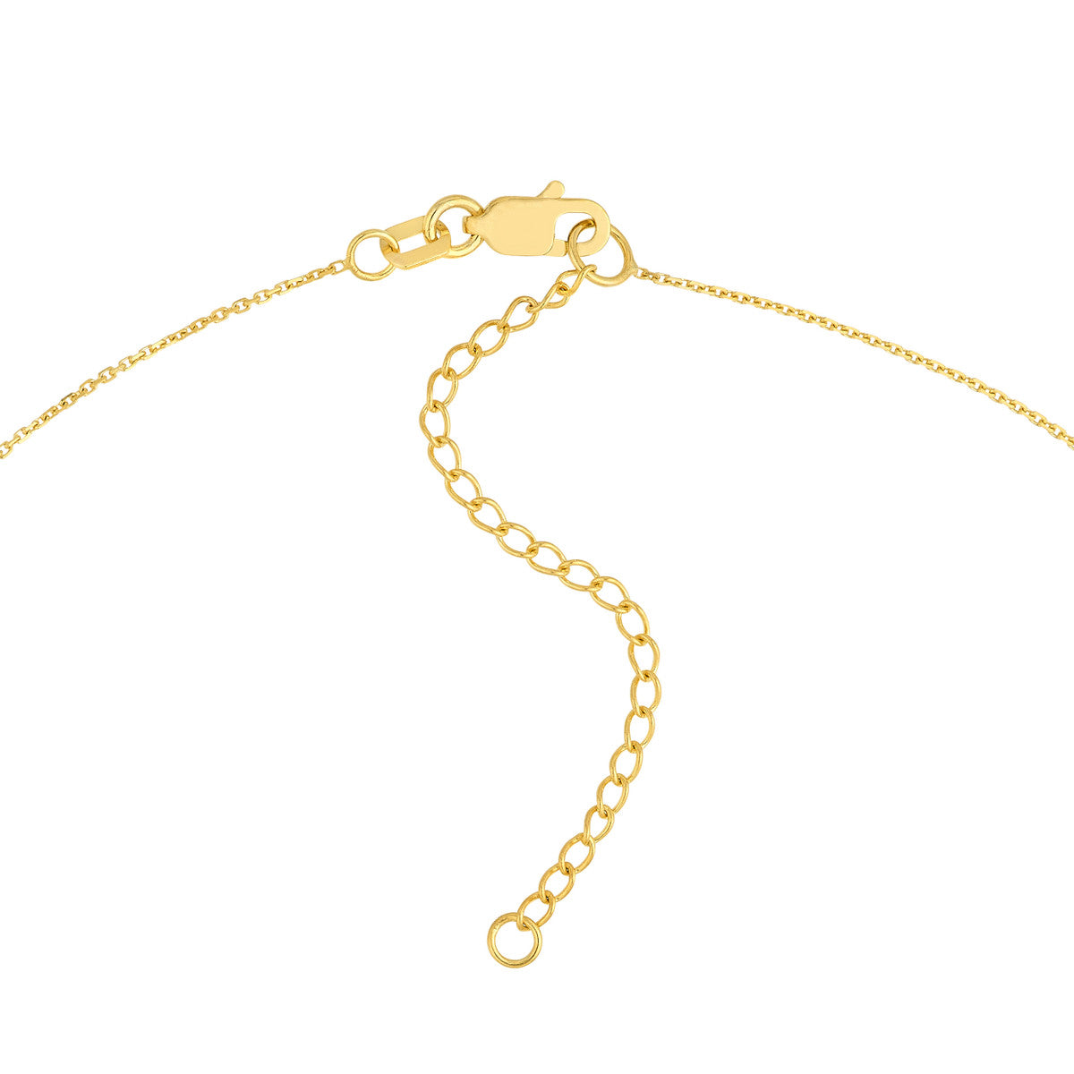 14K Gold Pendant Necklace Love Knot Pendant Cable Necklace