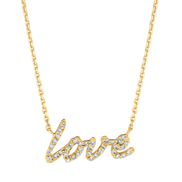 Diamond Love Pendant in Yellow Gold - Laura Milman New York
