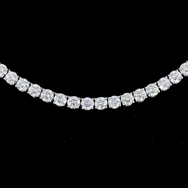 9.56 CT Round Lab Grown Diamond Tennis Necklace in 14K White Gold – close-up