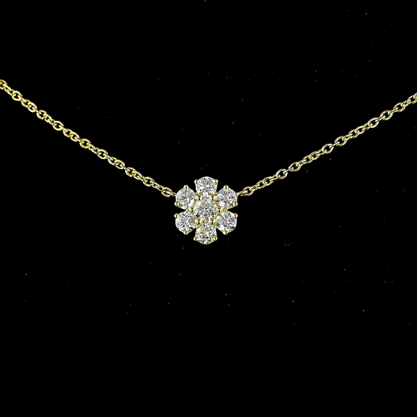 2.9 CT Round Lab Grown Diamond Station Necklace in 18K Yellow Gold – close-up