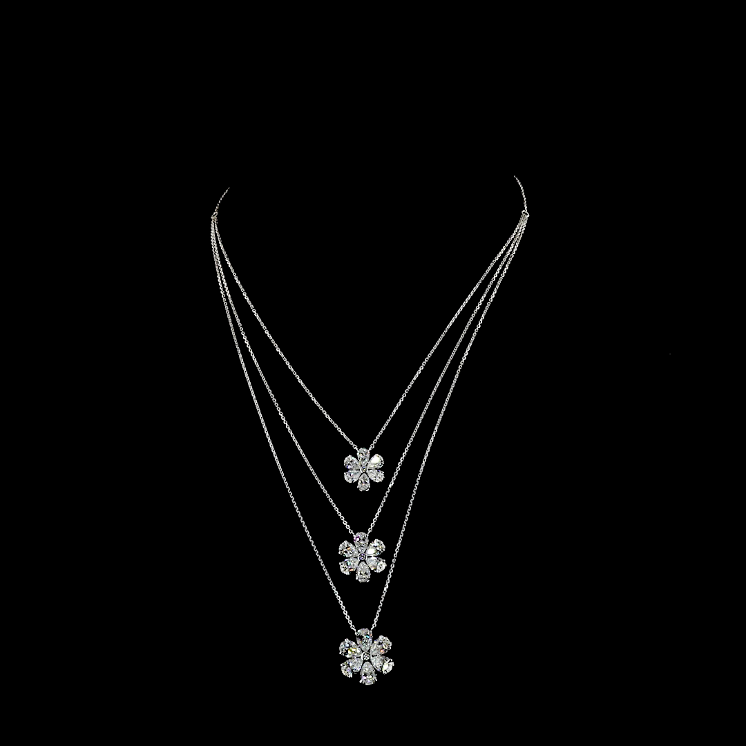9.33 CT Mixed Shape Lab Grown Diamond Statement Necklace in 14K White Gold — Laura Milman New York