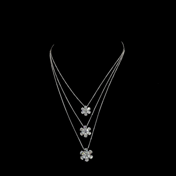 9.33 CT Mixed Shape Lab Grown Diamond Statement Necklace in 14K White Gold