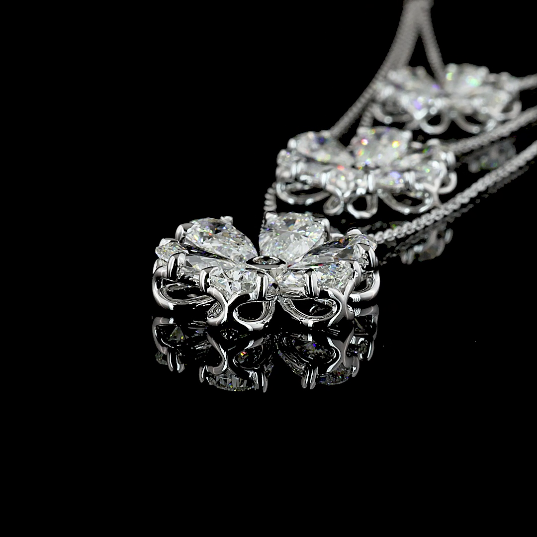 9.33 CT Mixed Shape Lab Grown Diamond Statement Necklace in 14K White Gold – detail — Laura Milman New York
