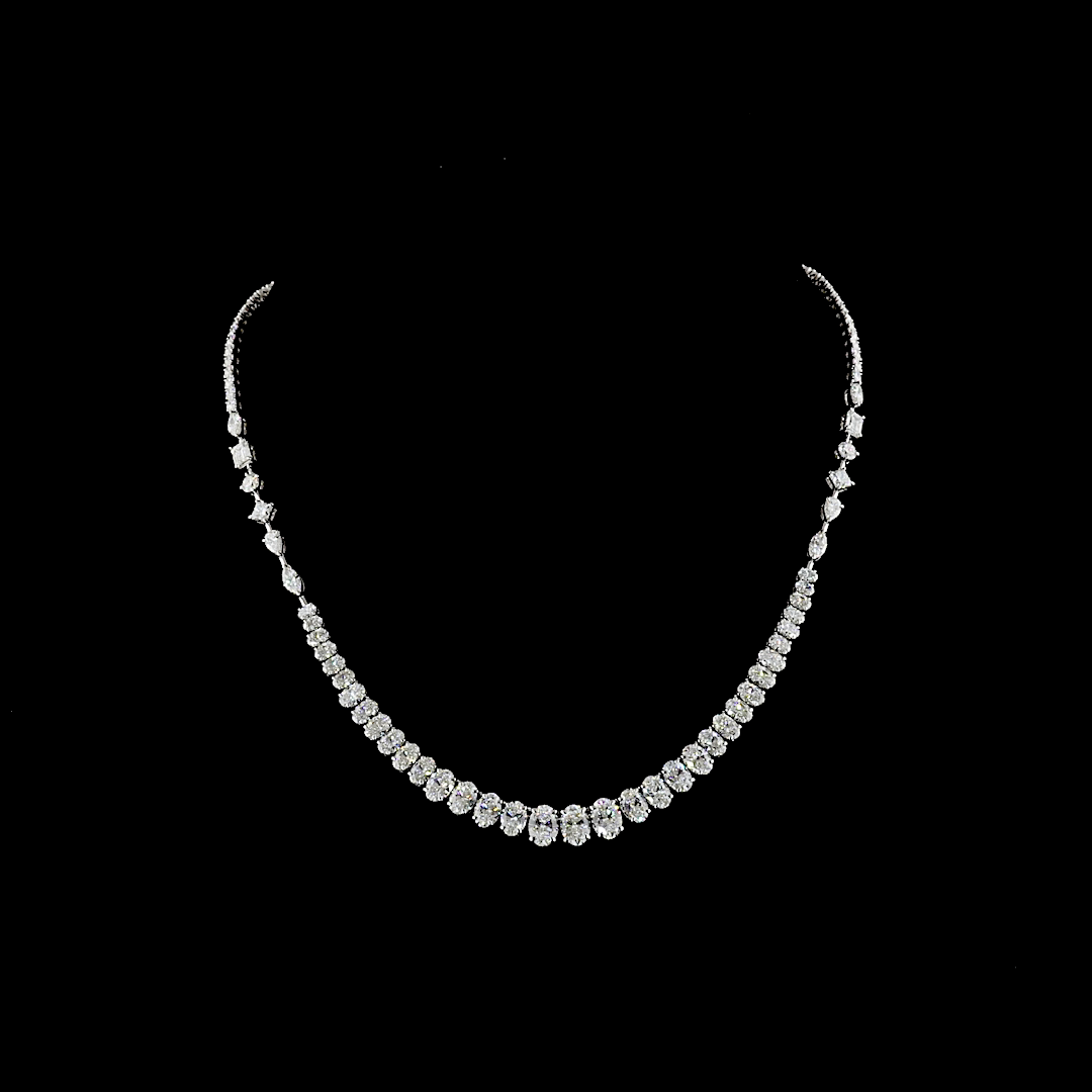 14.38 CT Mixed Shape Lab Grown Diamond Statement Necklace in 14K White Gold — Laura Milman New York