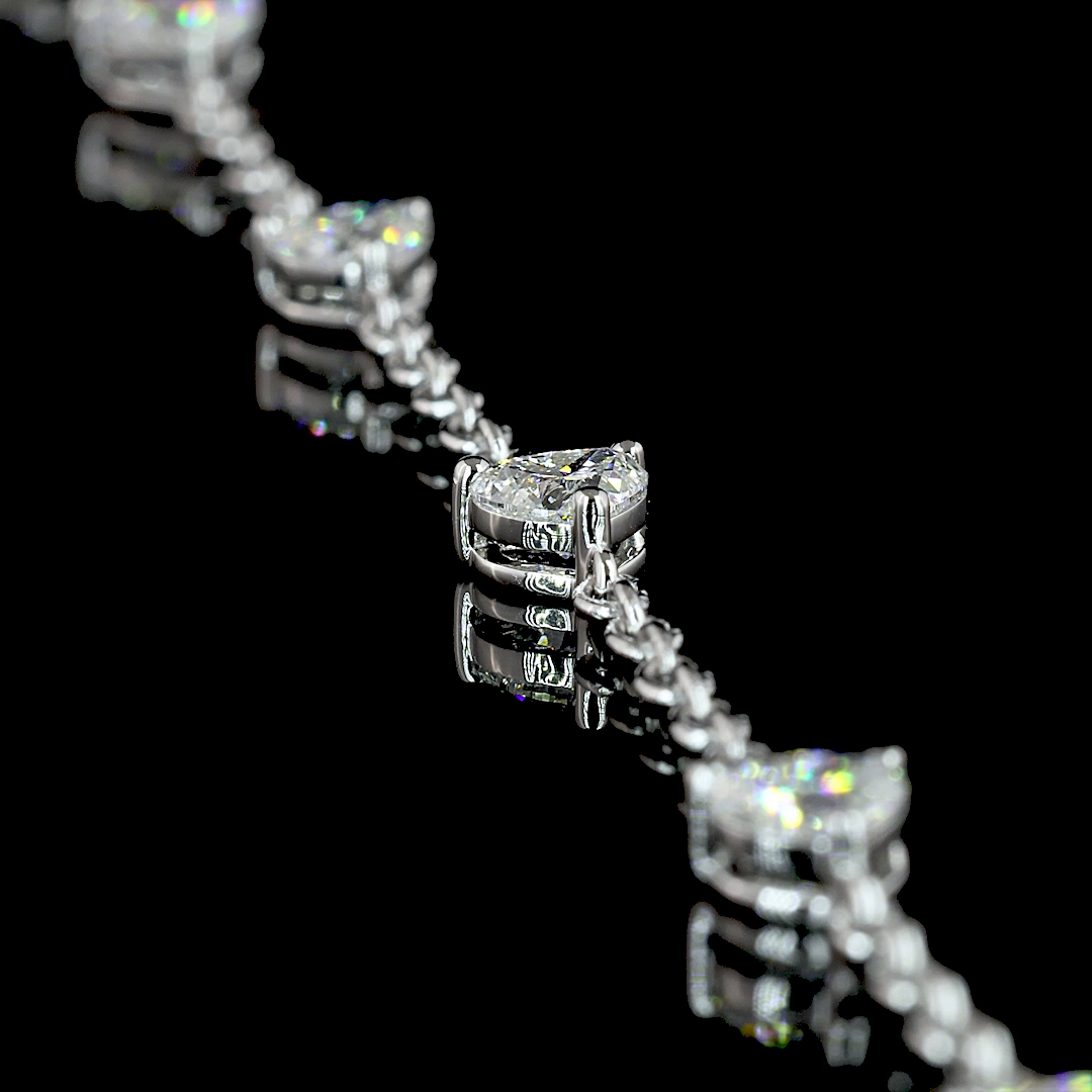 8.87 CT Mixed Shape Lab Grown Diamond Statement Necklace in 14K White Gold – side view — Laura Milman New York