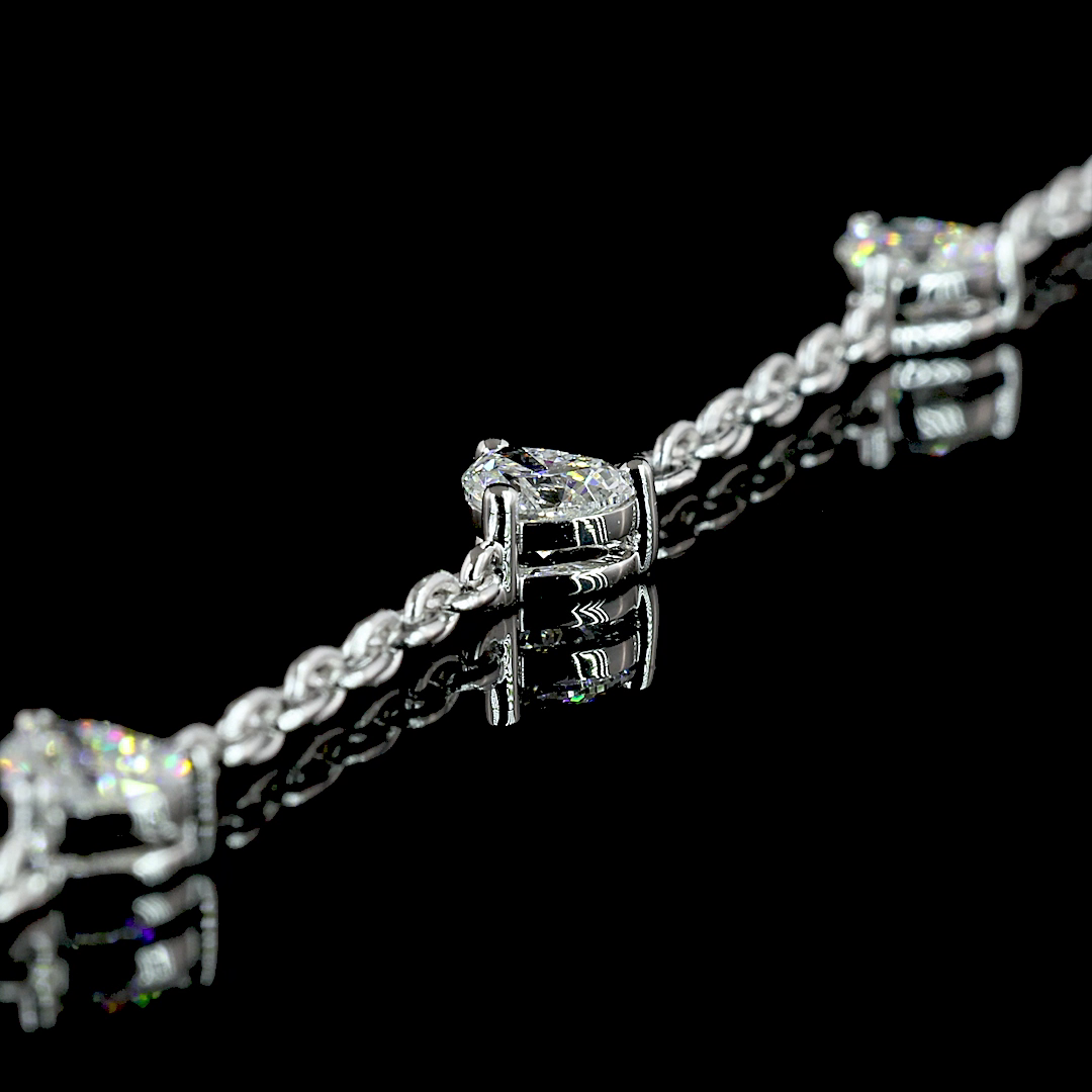 8.87 CT Mixed Shape Lab Grown Diamond Statement Necklace in 14K White Gold – detail — Laura Milman New York
