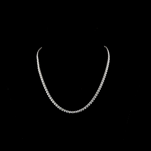 6.67 CT Round Lab Grown Diamond Tennis Necklace in 14K White Gold