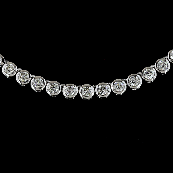 6.67 CT Round Lab Grown Diamond Tennis Necklace in 14K White Gold – close-up