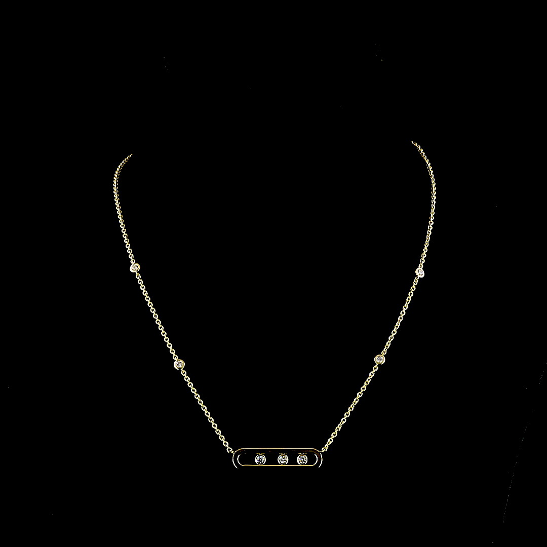 0.42 CT Round Lab Grown Diamond Statement Necklace in 14K Yellow Gold — Laura Milman New York