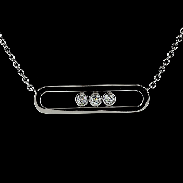 0.42 CT Round Lab Grown Diamond Statement Necklace in 14K White Gold – close-up