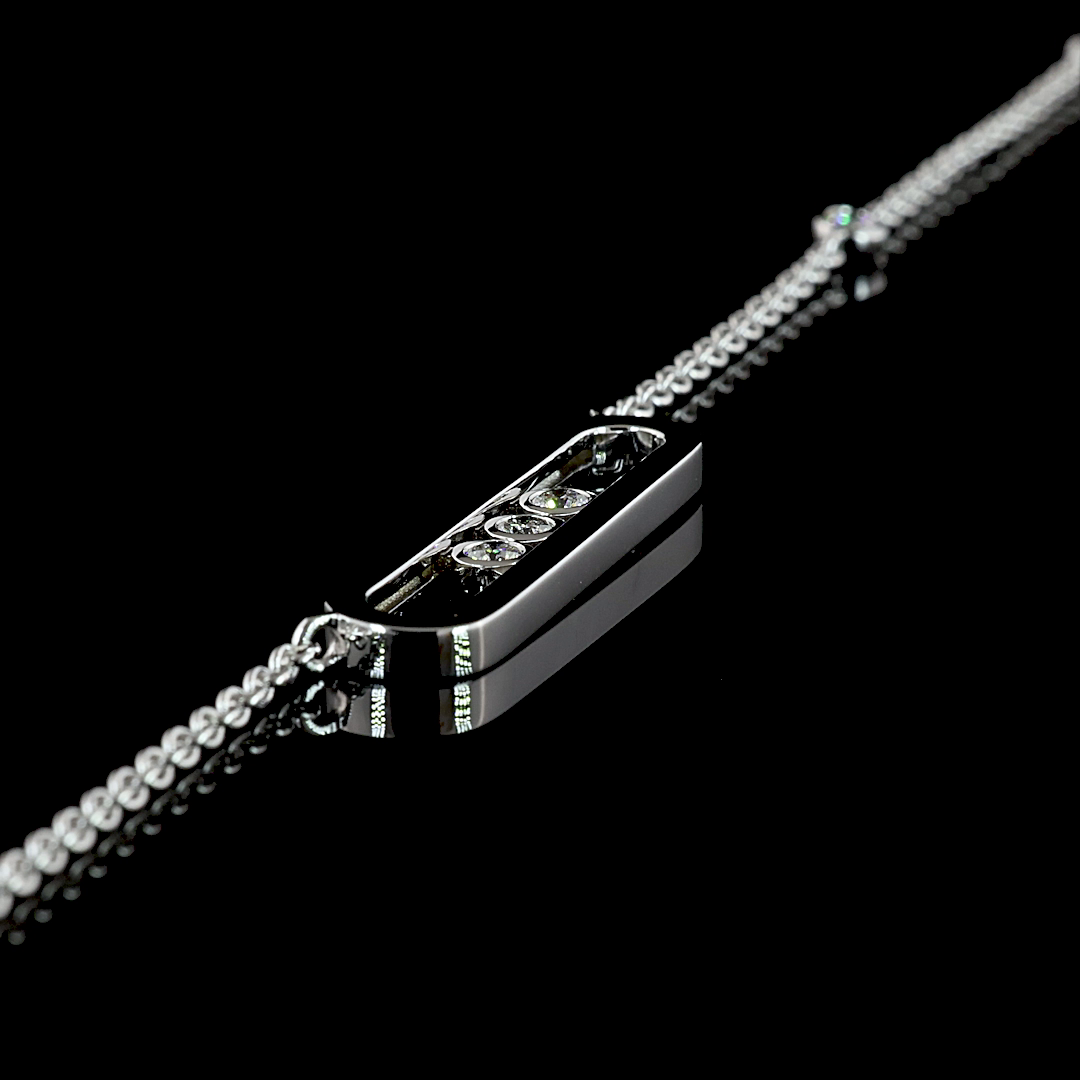 0.42 CT Round Lab Grown Diamond Statement Necklace in 14K White Gold – detail — Laura Milman New York