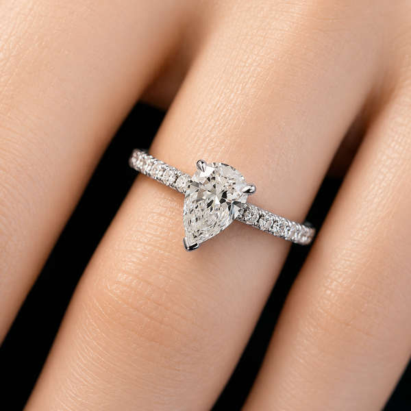Pear Shaped Diamond Engagement Ring - Laura Milman New York