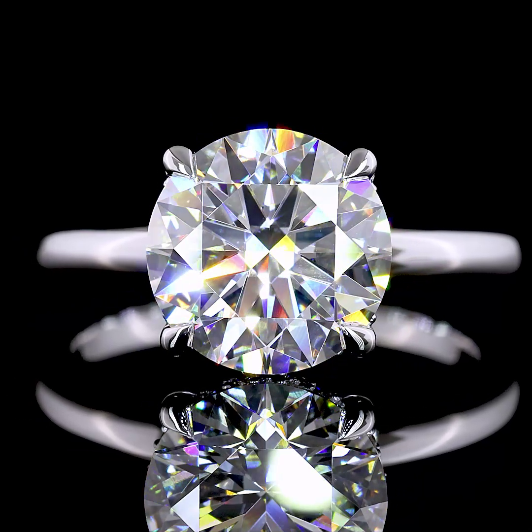 Round Shape Hidden Halo Engagement Ring (Lab Grown) - Laura Milman New York