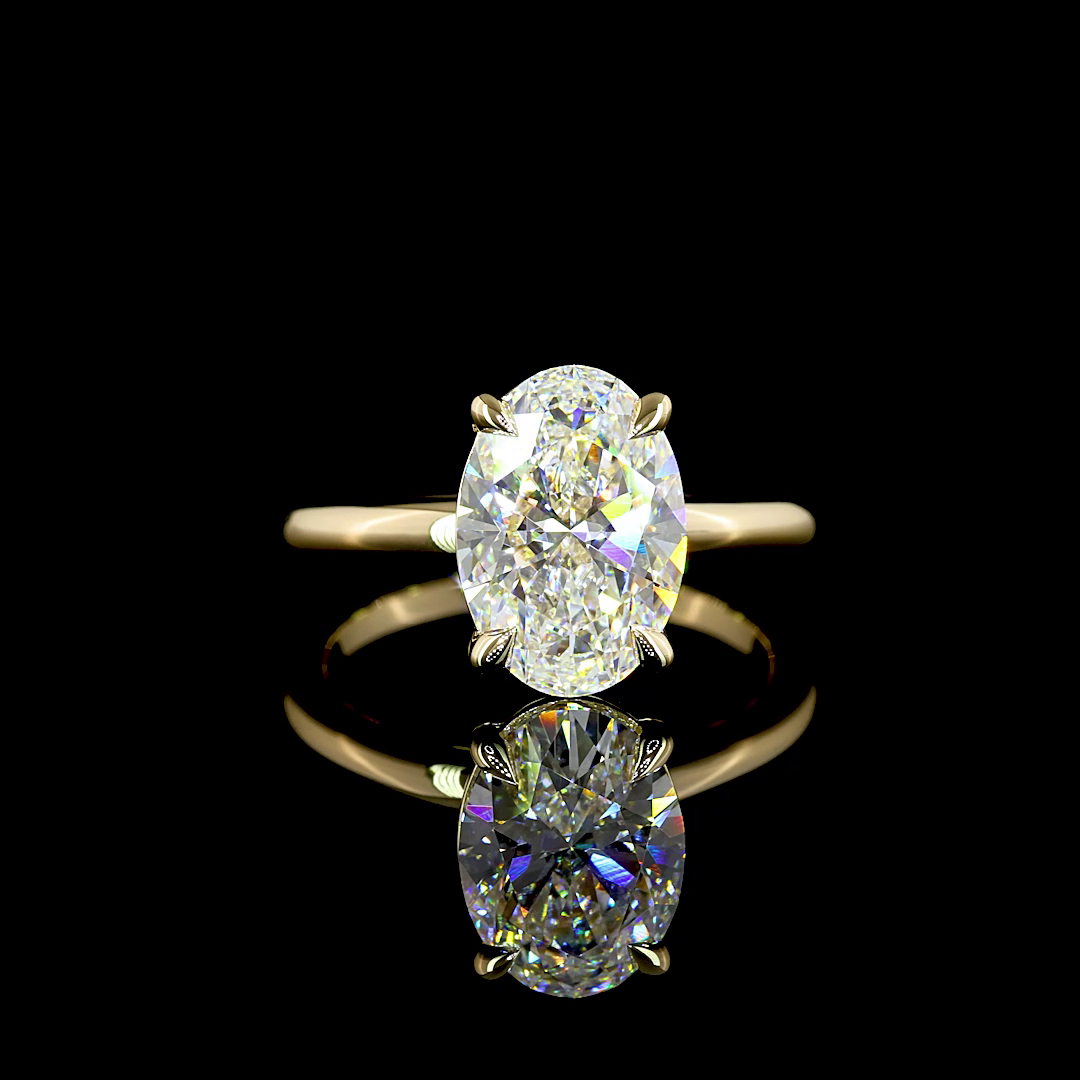 Oval Shape Solitaire Engagement Ring (Lab Grown) - Laura Milman New York