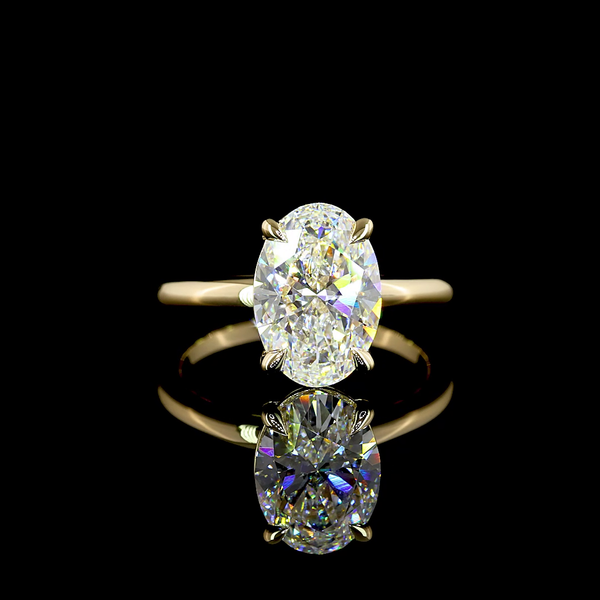 Oval Shape Solitaire Engagement Ring (Lab Grown) - Laura Milman New York