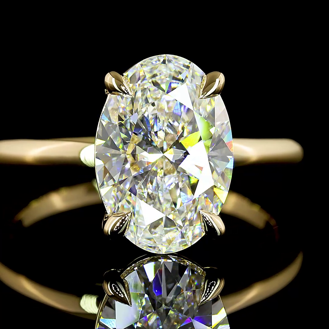 Oval Shape Solitaire Engagement Ring (Lab Grown) - Laura Milman New York