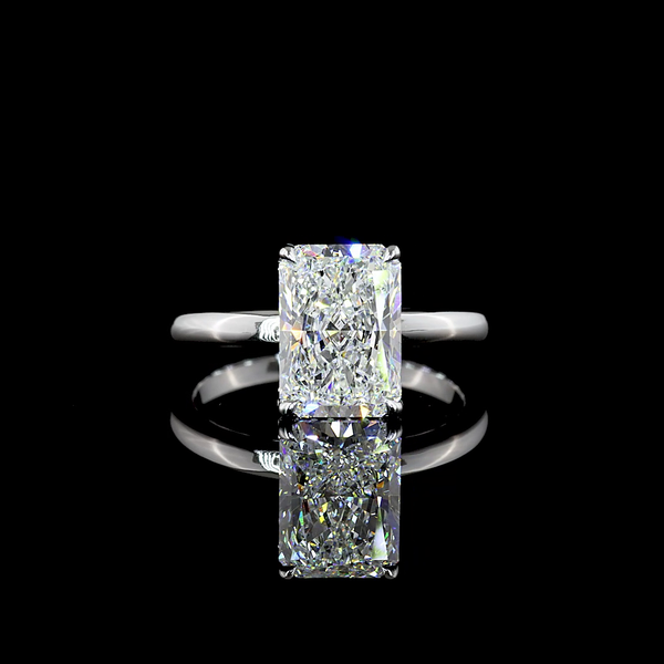 Radiant Shape Hidden Halo Engagement Ring (Lab Grown) - Laura Milman New York