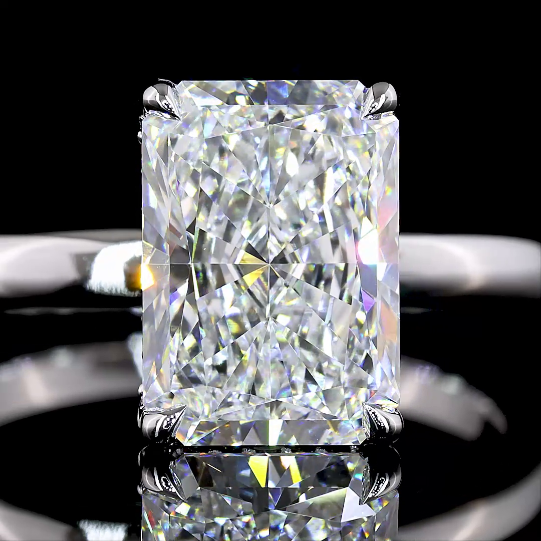 Radiant Shape Hidden Halo Engagement Ring (Lab Grown) - Laura Milman New York