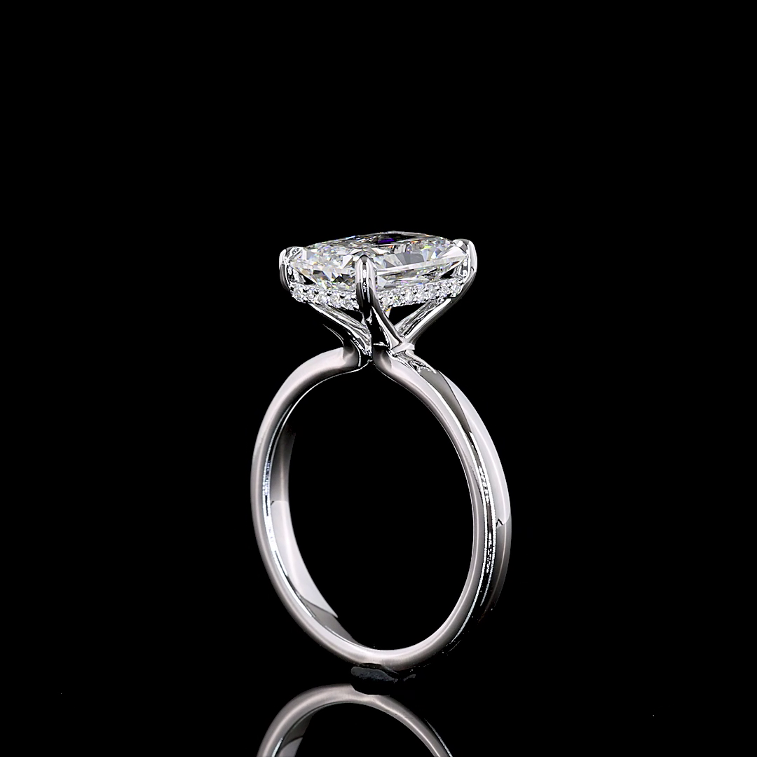 Radiant Shape Hidden Halo Engagement Ring (Lab Grown) - Laura Milman New York