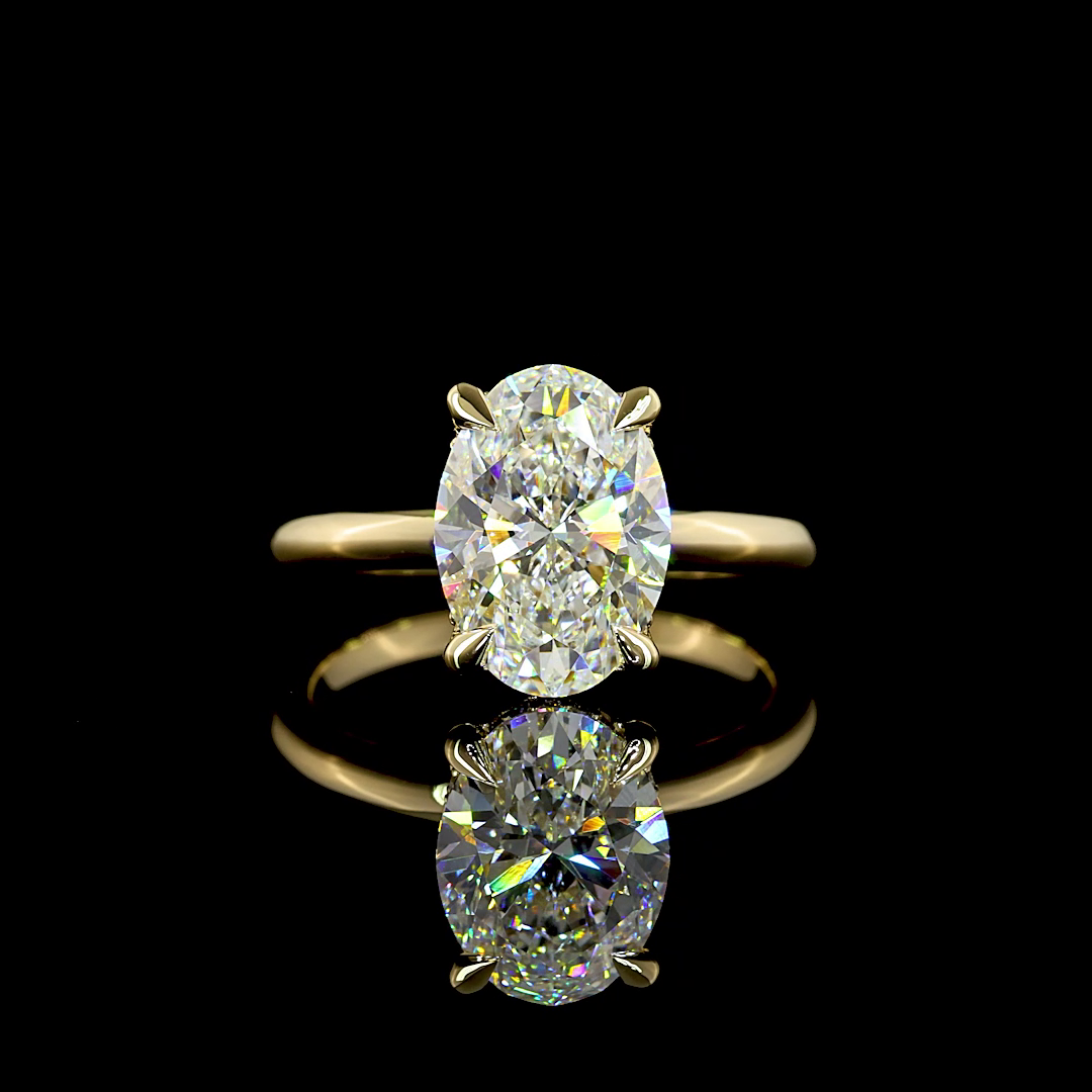 Oval Shape Hidden Halo Engagement Ring (Lab Grown) - Laura Milman New York
