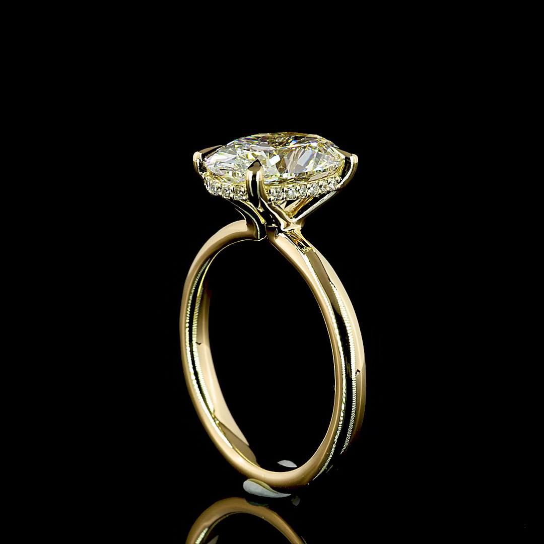 Oval Shape Hidden Halo Engagement Ring (Lab Grown) - Laura Milman New York