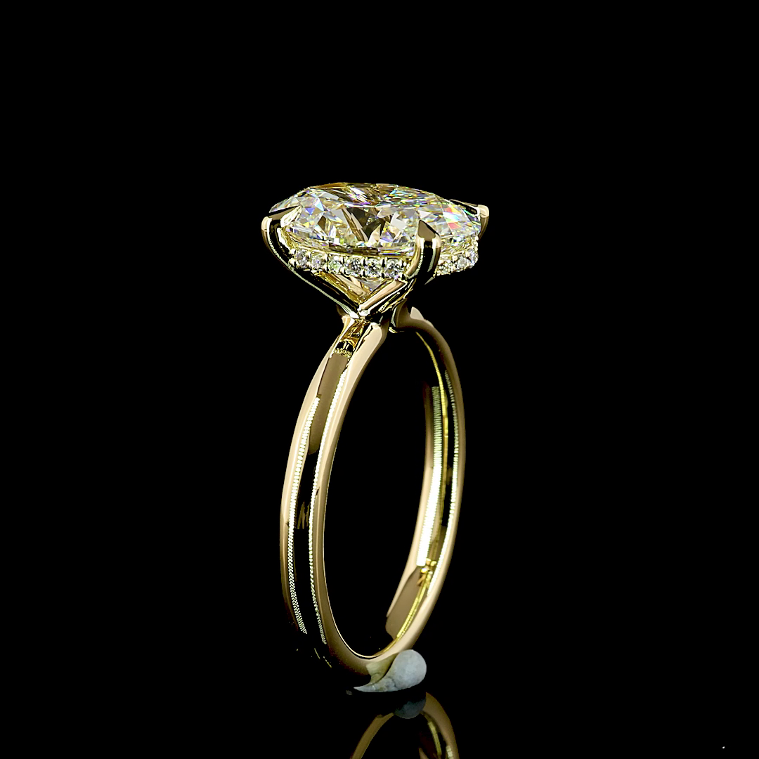 Oval Shape Hidden Halo Engagement Ring (Lab Grown) - Laura Milman New York