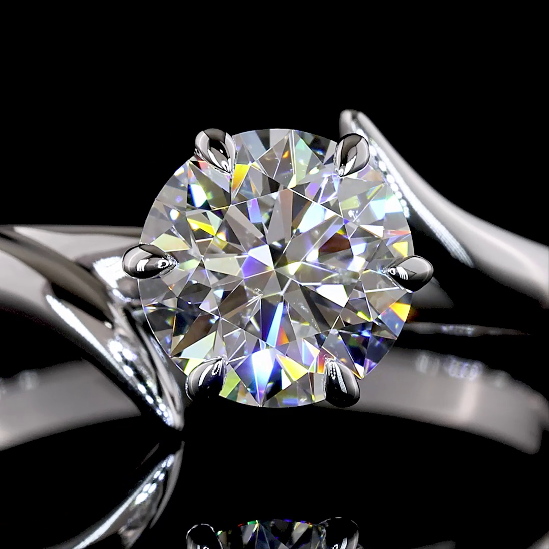 Lab Grown Round Diamond Solitaire Ring – 1.25 CT | 14K White Gold view 2 — Laura Milman New York