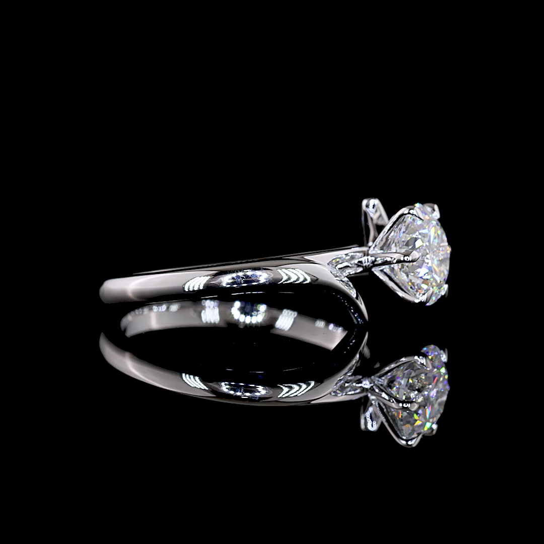 Lab Grown Round Diamond Solitaire Ring – 1.25 CT | 14K White Gold view 3 — Laura Milman New York