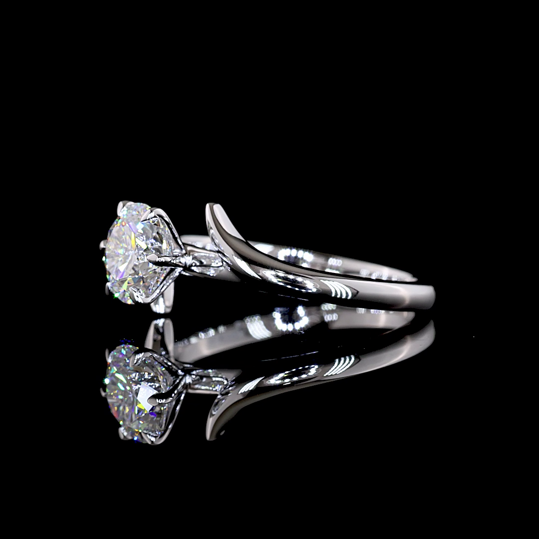 Lab Grown Round Diamond Solitaire Ring – 1.25 CT | 14K White Gold view 4 — Laura Milman New York