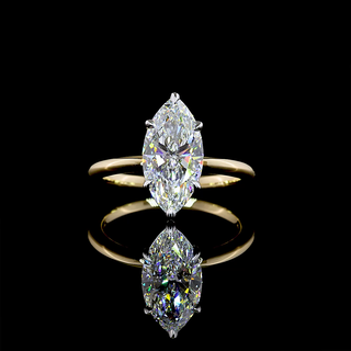 2.6 CT Marquise Lab-Grown Diamond Solitaire Ring in 14K two tone