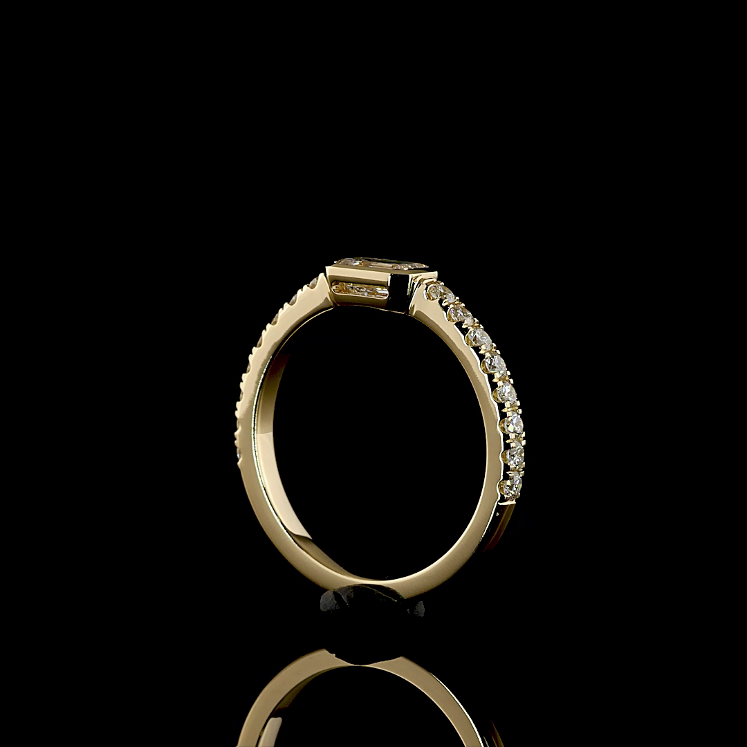 Lab Grown Emerald Diamond East-West Ring – 0.80 CT | 14K Yellow Gold view 3 — Laura Milman New York