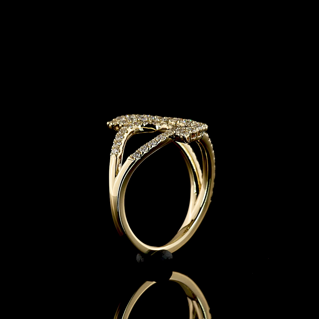 Lab-Grown Round Diamond Fashion Ring in 14K Yellow Gold — 0.85 ct — Laura Milman New York