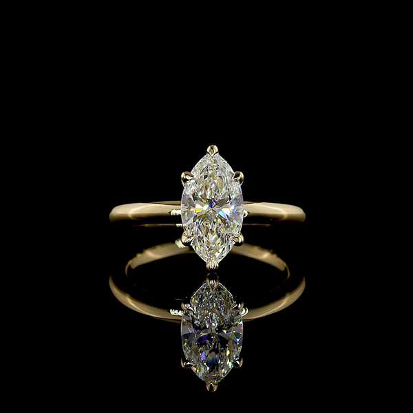 1.59 CT Marquise Lab-Grown Diamond Solitaire Ring in 14K yellow gold