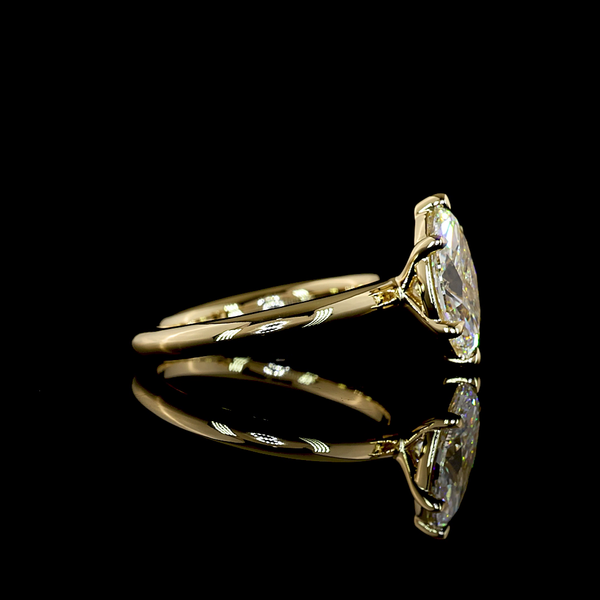 1.59 CT Marquise Lab-Grown Diamond Solitaire Ring in 14K yellow gold - view 2