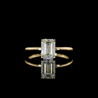 1.41 CT Emerald Lab-Grown Diamond Solitaire Ring in 14K yellow gold