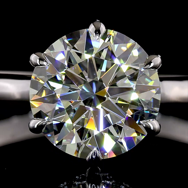 Lab-Grown Round Diamond Hidden Halo Ring — Prong — 1.55 ct 14K WHITE GOLD