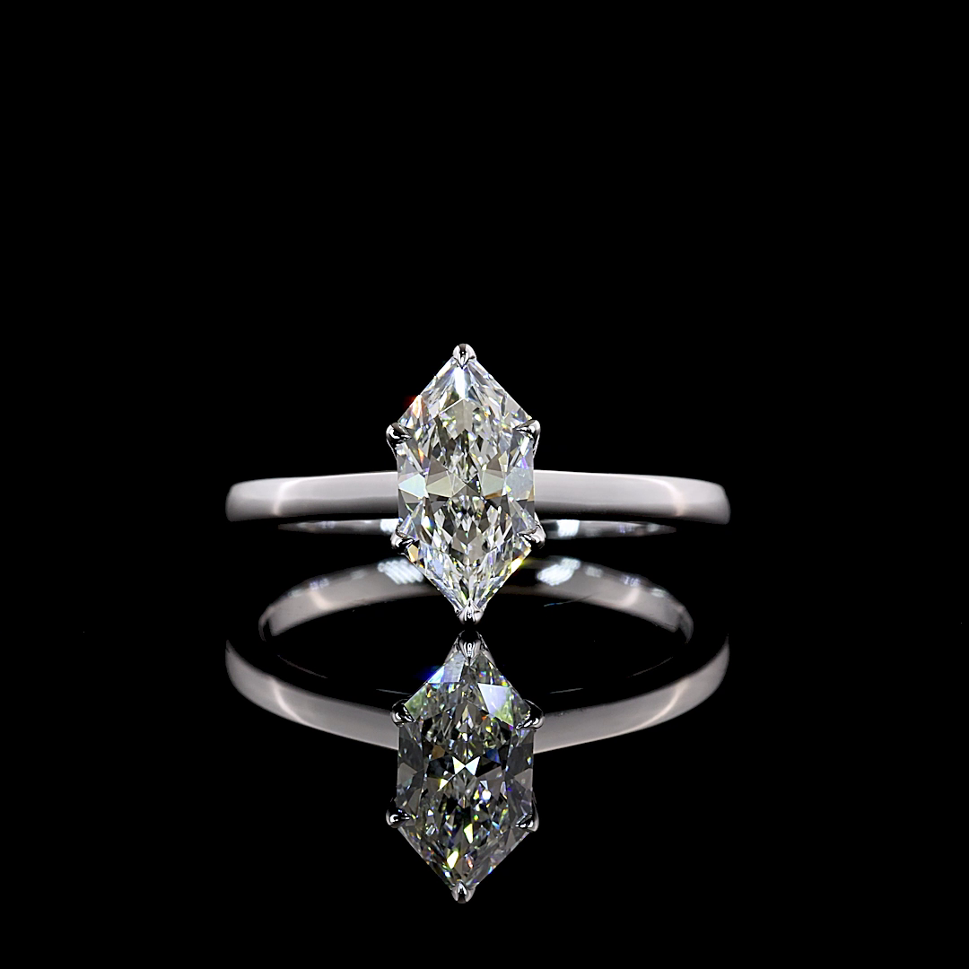 Lab Grown Antique Marquise Solitaire Ring – 1.02 CT | 14K White Gold — Laura Milman New York