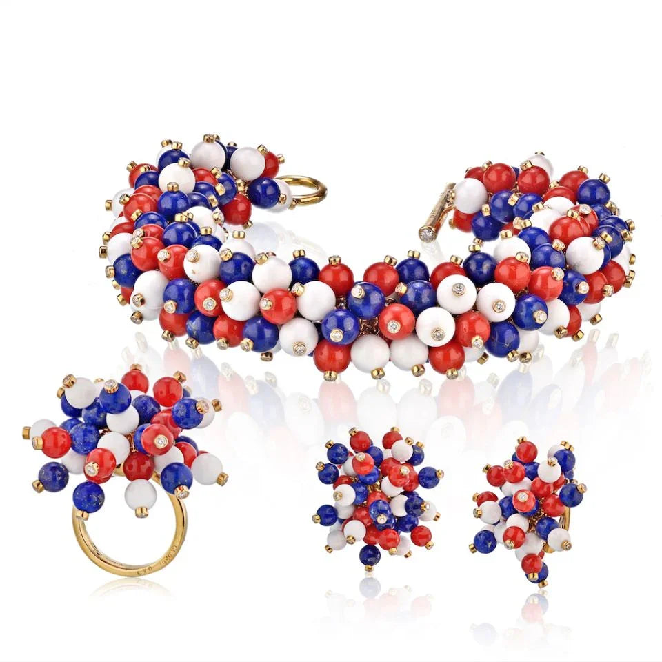Aletto Brothers 18K Yellow Gold Diamonds, Lapis, Agate Jewelry Set — Laura Milman New York