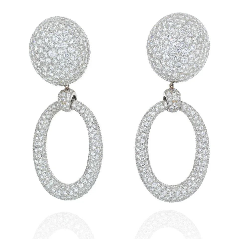 David Webb Bombe Platinum 56.84 Carats Hanging Door Knocker Earrings — Laura Milman New York