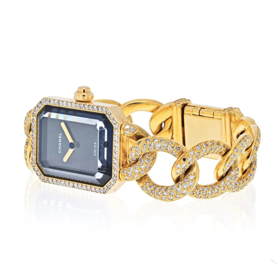 Pre-Owned Chanel 18K Yellow Gold Premier Diamond Black Dial Women Watch — view 2 — Laura Milman New York