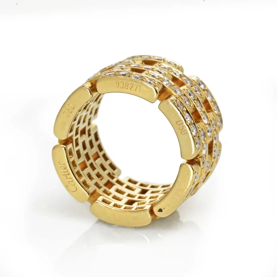 Cartier Maillon 18K Yellow Gold 2.60cts Diamond Ring — view 4 — Laura Milman New York