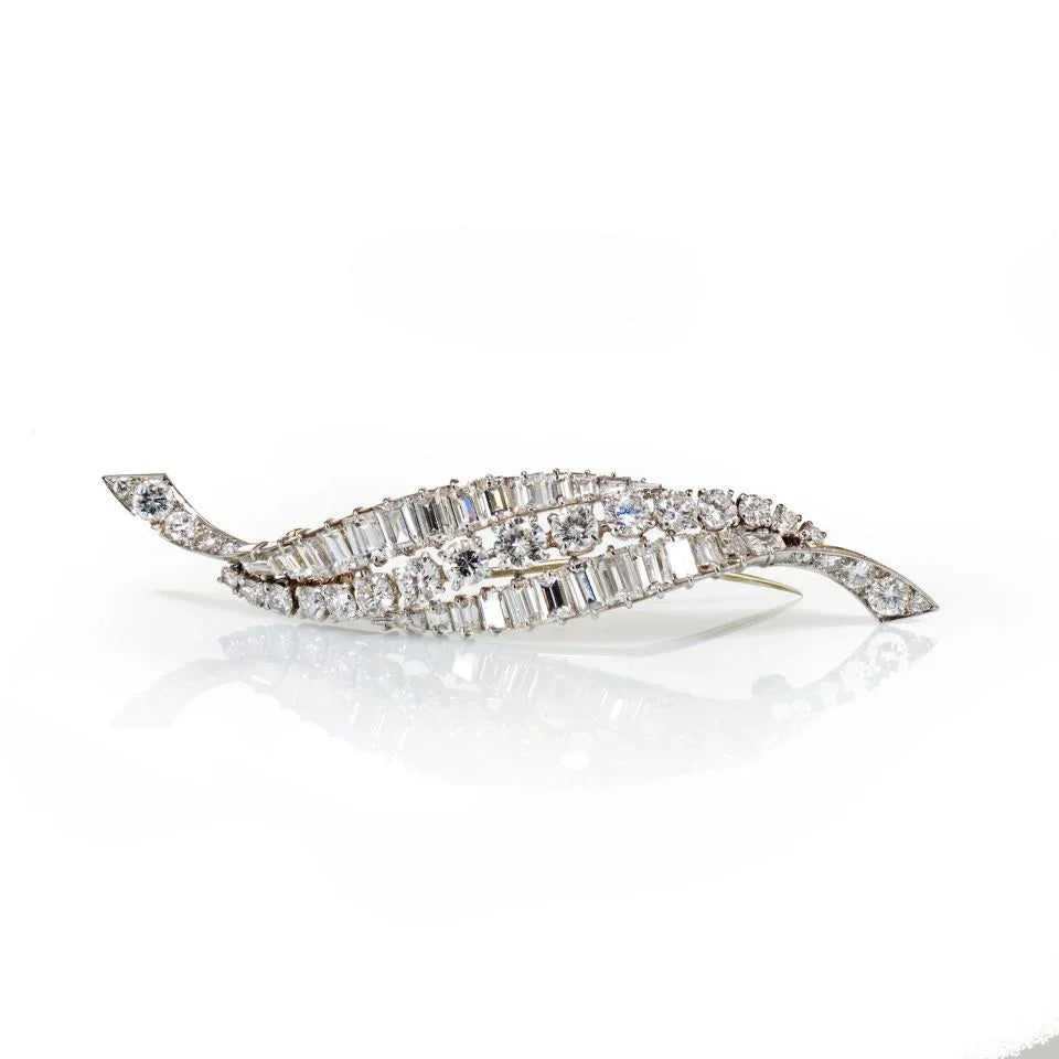 Van Cleef & Arpels Platinum 12.50 CTTW Diamond Brooch — Laura Milman New York