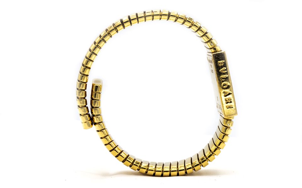 Bvlgari Tubogas 18K Yellow Gold Vintage Flexible Bangle Watch
