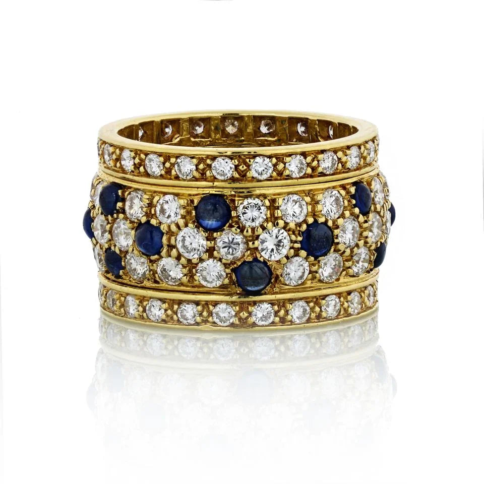 Cartier Nigeria 18K Yellow Gold Sapphire And Diamond Ring — view 2 — Laura Milman New York